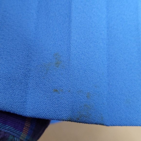 Vintage Dress Polyester Diolen Made in Europe Sz 44 Pleated Skirt Zip Back Belt - Picture 6 of 13